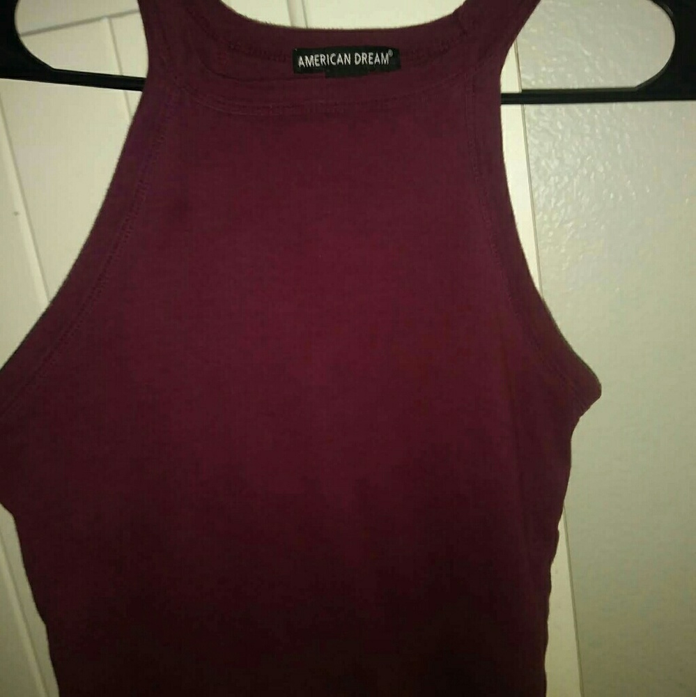 American dream crop top burgundy
